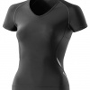 SKINS A400 Womens Black/Silver Top Short Sleeve