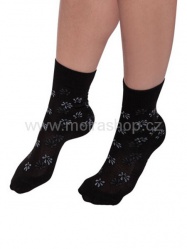 MOIRA ponožky TG2 černá šedá kytka
