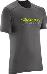 triko Salomon Cosmic logo SS M galet grey - M