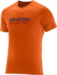 triko Salomon Cosmic logo SS M clementine-X - L