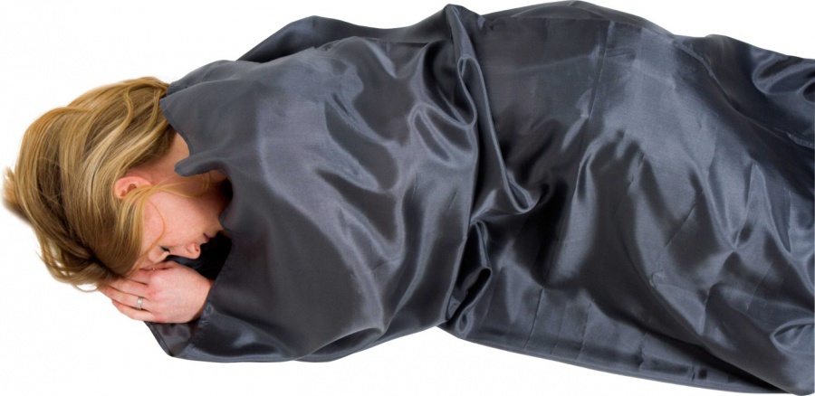 Lifeventure Silk Sleeping Bag Liner grey rectangular
