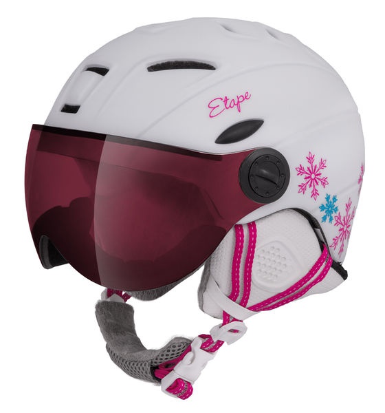 Etape - dětská lyžařská přilba RIDER PRO, bílá/růžová mat