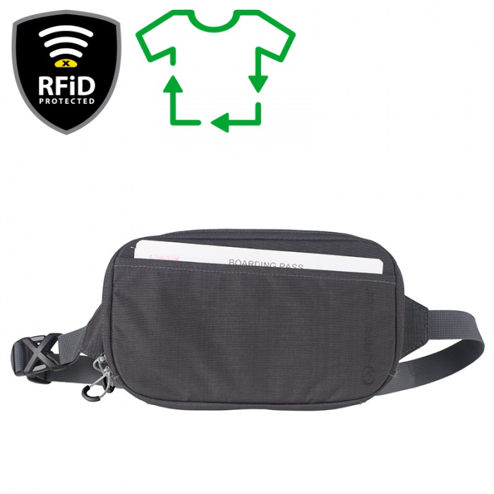 Lifeventure RFiD Travel Belt Pouch Recycled grey