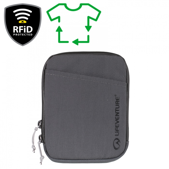 Lifeventure RFiD Travel Neck Pouch Recycled grey