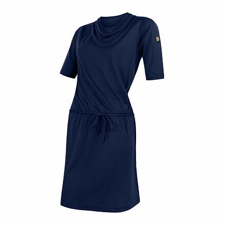 SENSOR MERINO ACTIVE dámské šaty deep blue -L